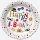 La mulți ani Funny Farfurie de hârtie Happy Birthday, set de 8, 22,7 cm