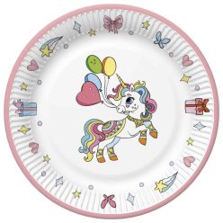 Unicorn Colourful farfurii de hârtie 8 buc 18 cm