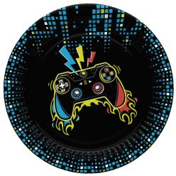 Gamer Play Pad farfurie de hârtie 8 buc 18 cm