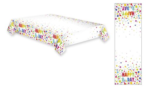 La mulți ani Dots Față de masă din hârtie Happy Birthday 120x180 cm