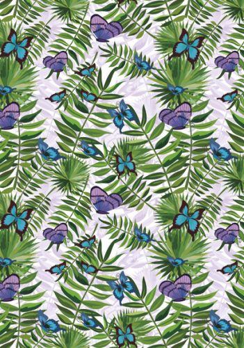 Colorat Fern and Butterfly Mapă elastică A/4 Natură