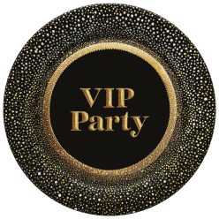 Party Gold VIP farfurie de hârtie 8 buc 22,7 cm