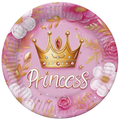 Prințese Crown Farfurie de hârtie prințesă set de 8, 22,7 cm
