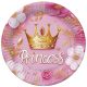 Prințese Crown Farfurie de hârtie prințesă set de 8, 22,7 cm
