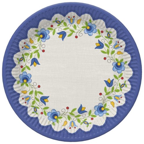 Colorat Folk Farfurie din hârtie broderie 8 buc 18 cm