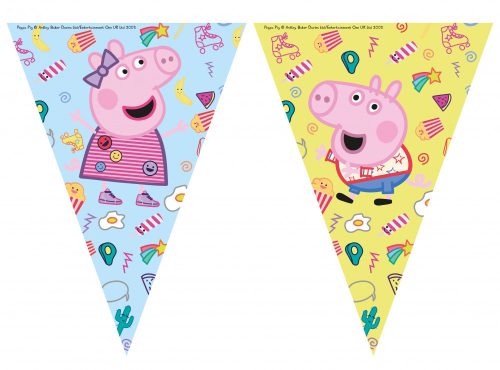Purcelușa Peppa Messy Play ghirlandă de steaguri 2,3 m