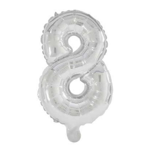 Numere Balon Gigant Folie Argintiu Numărul 8 - 85 cm