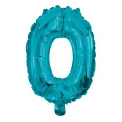 Numere Mini 0 albastru număr balon folie 32 cm