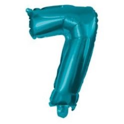 Numere Mini 7 Balon Foil Număr Albastru 10 cm