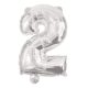 Numere Argintiu, balon din folie argintiu numărul 2, 95 cm