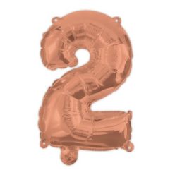 Numere Balon cifră 2 culoare roz auriu 95 cm