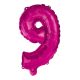 Numere Balon din folie Hot Pink Numărul 9, 95 cm