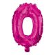 Numere Balon folie roz aprins numărul 0, 95 cm