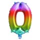 Numere Balon Folie Mini Număr 0 Metalic Multicolor 33 cm