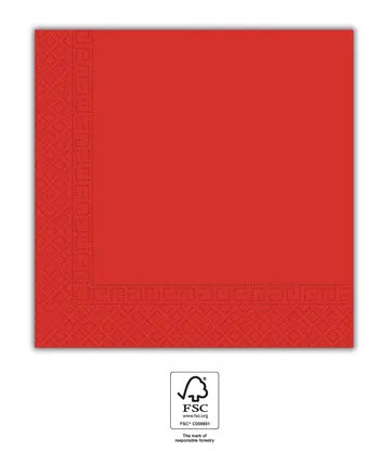 Colorat Unicolour Șervețel roșu, 20 bucăți, 33x33 cm, FSC