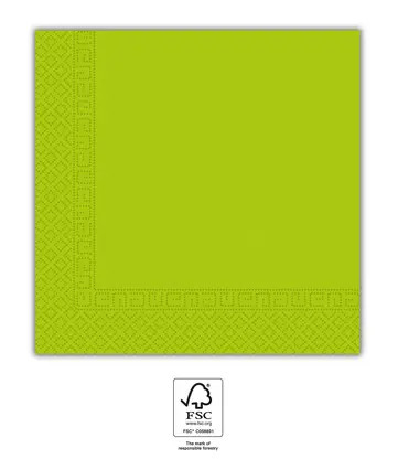 Colorat Unicolour Green Light Green Șervețel, Pachet de 20, 33x33 cm FSC