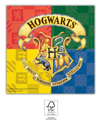Harry Potter Hogwarts Houses șervețel set de 20 33x33 cm FSC