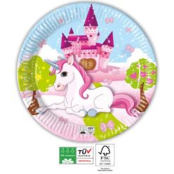 Unicorn Castle Farfurie de hârtie 8 buc 23 cm FSC