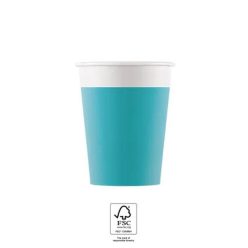   Colorat Unicolour Turcoaz, pahar de hârtie albastru 8 buc 200 ml FSC