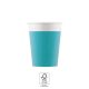Colorat Unicolour Turcoaz, pahar de hârtie albastru 8 buc 200 ml FSC