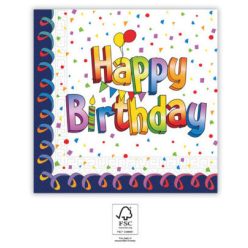   La mulți ani Multicolor Șervețel Happy Birthday 20 buc 33x33 cm FSC