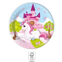 Unicorn Castle farfurie de hârtie 8 buc 20 cm FSC