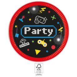 Gamer Gaming Party farfurie de hârtie 8 buc 23 cm FSC
