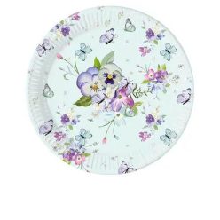 Fluture Turquoise farfurie de hârtie 8 buc 23 cm FSC