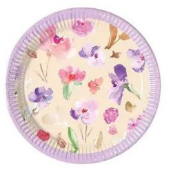 Floare Watercolor Flowers farfurii de hârtie 8 buc 20 cm