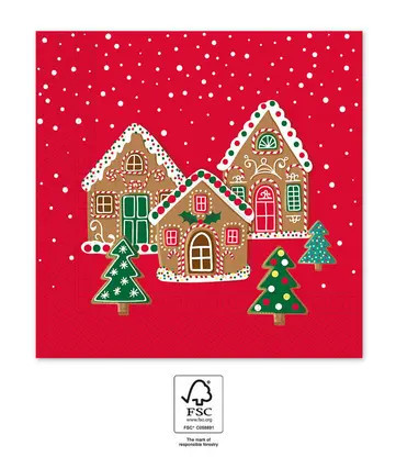 Crăciun Gingerhouses șervețel i 20 bucăți 33x33 cm FSC