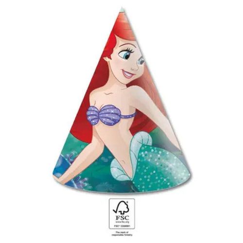 Prințesele Disney Ariel Curious Pălărie de petrecere, bicorn 6 buc. FSC