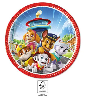 Patrula Cățelușilor Rescue Heroes farfurie de hârtie 8 buc 23 cm FSC