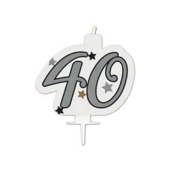   La mulți ani Milestone Lumânare Aniversară Argintie, Numărul 40