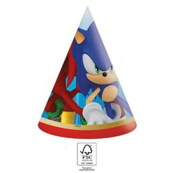 Sonic Ariciul Sega Pălărie de petrecere , con 6 buc FSC