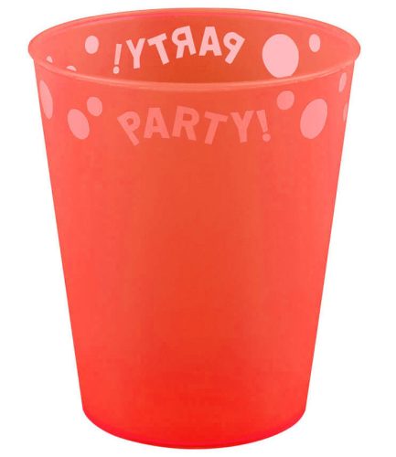 Party Orange Fluorescent Pahar micro premium din plastic portocaliu 250 ml