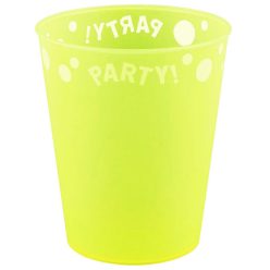   Party Yellow Fluorescent Pahar micro premium din plastic galben 250 ml