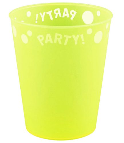 Party Yellow Fluorescent Pahar micro premium din plastic galben 250 ml