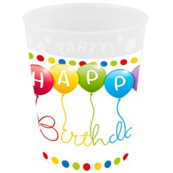   La mulți ani Streamers Pahar happy birthday micro premium plastic 250 ml