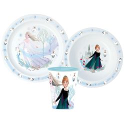   Disney Regatul de gheață Royally Cool Set de masă de Crăciun, set din plastic micro, pahar de 260 ml