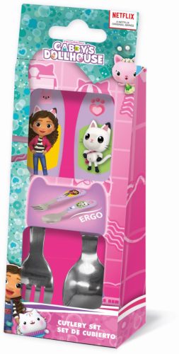 Gabby's Dollhouse Wonderland set de tacâmuri ergonomic metalic - 2 bucăți