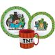 Minecraft Set de vase, set de plastic micro cu cană 350 ml