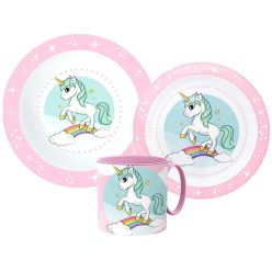   Unicorn Set de masă Range, set de plastic micro cu cană de 265 ml
