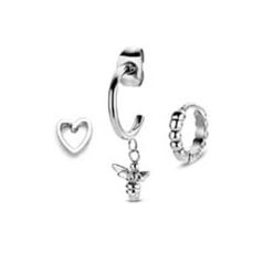 Victoria Set de cercei cu albină de culoare argintie