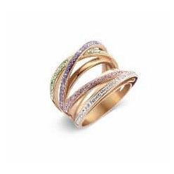 Victoria Inel rose gold cu pietre colorate